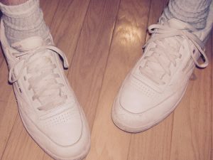 white sneakers